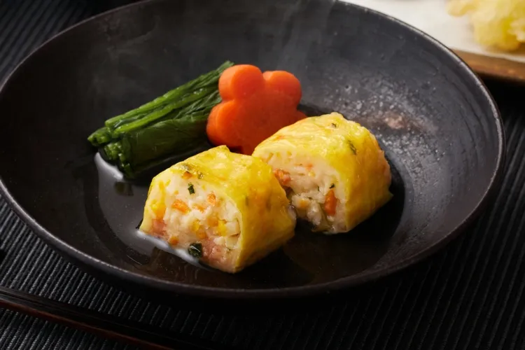 海老と5種野菜の湯葉巻き 盛付画像1