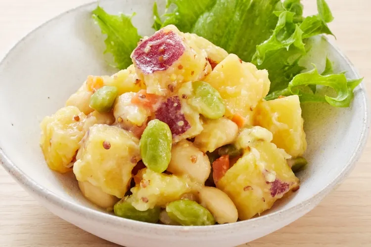 さつま芋と豆のハニーマスタード風味 調理画像