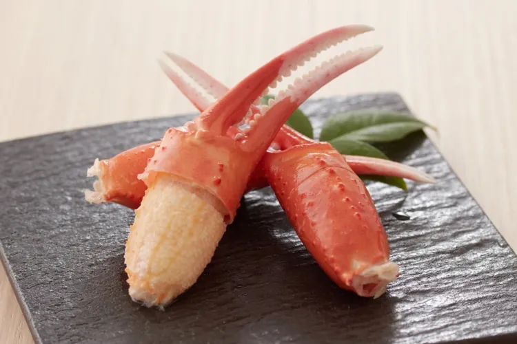 紅ズワイ蟹爪柚庵焼